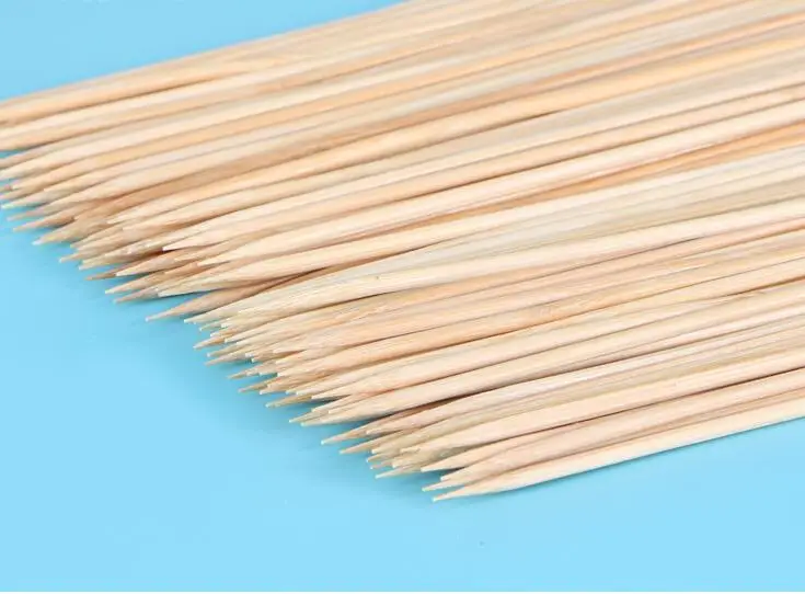 

100Pc 30cm*2.5mm wooden bamboo BBQ sticks tool Bamboo BBQ Party Skewers Disposable Sticks Meat Food Long Catering Grill Camping