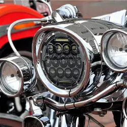 Мотоцикл аксессуары 7 дюймов поворотов DRL Ангел глаз фара для Harley Davidson проектор светодио дный фары E0052