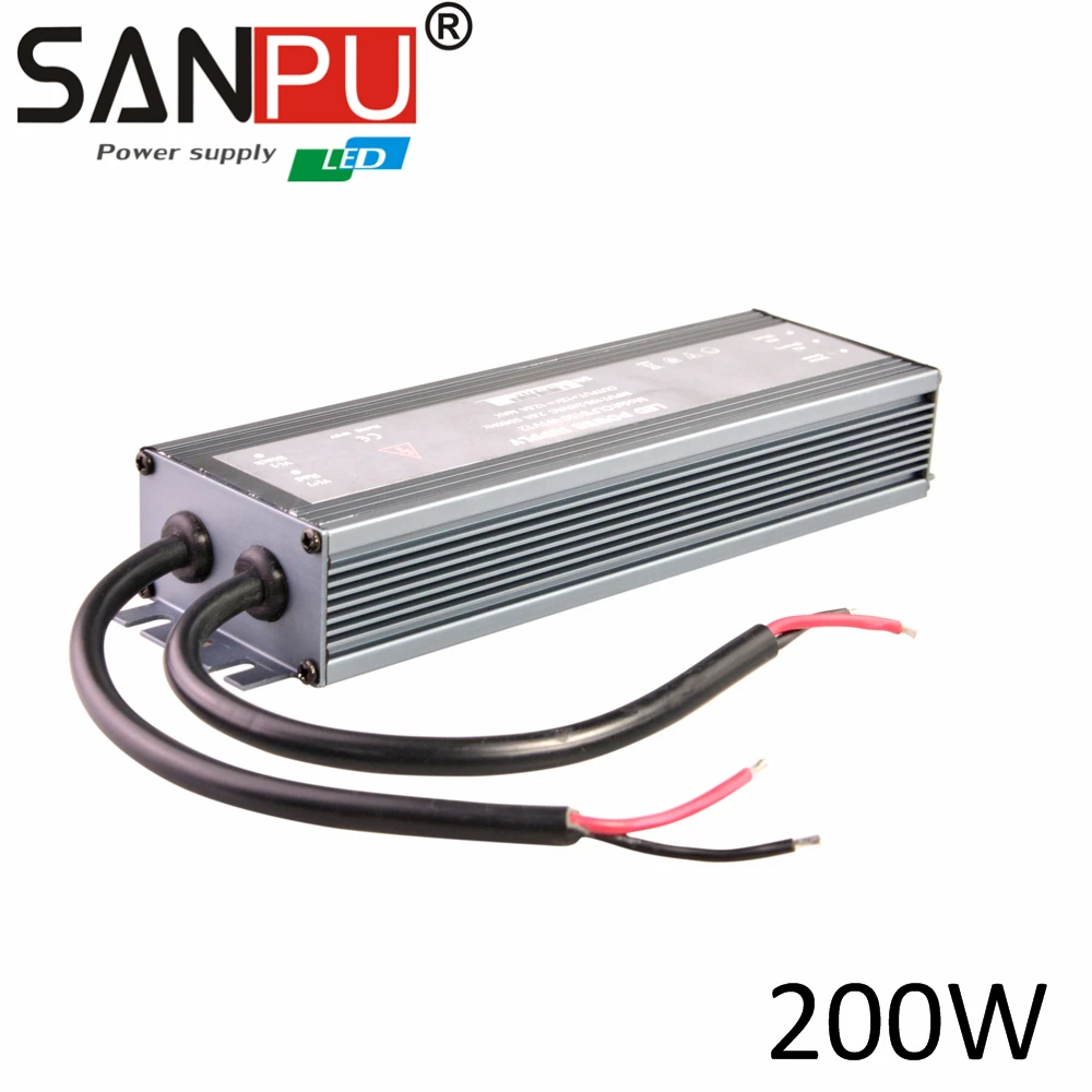 

175-240V to 24V 8.3A Power Supply SANPU Thin LED Strip 2017 New Arrival CE 200W 24V Waterproof IP67 Switching Power Supply