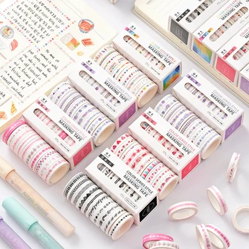 

AAGU 8MM*3M 10pcs/Set Custom Washi Tape Japanese Paper DIY Masking Tape Adhesive Tapes Decorative Stationery Sticker Tapes Set