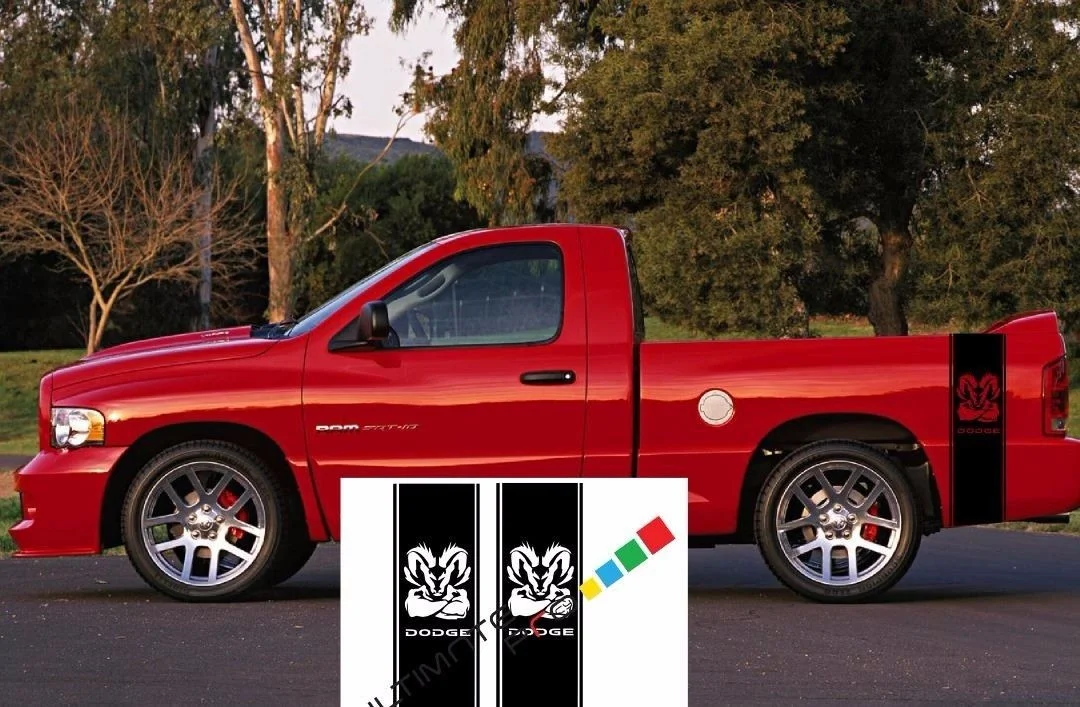 Набор наклеек в полоску для Dodge Ram tail fender leaf lift скоба значок болт автомобильный