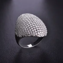 Blucome Luxurious Cubic Zircon Rhinestones Rings Hollow Out Big Square Ring For Women Female Trendy Wedding Bands Copper Ring