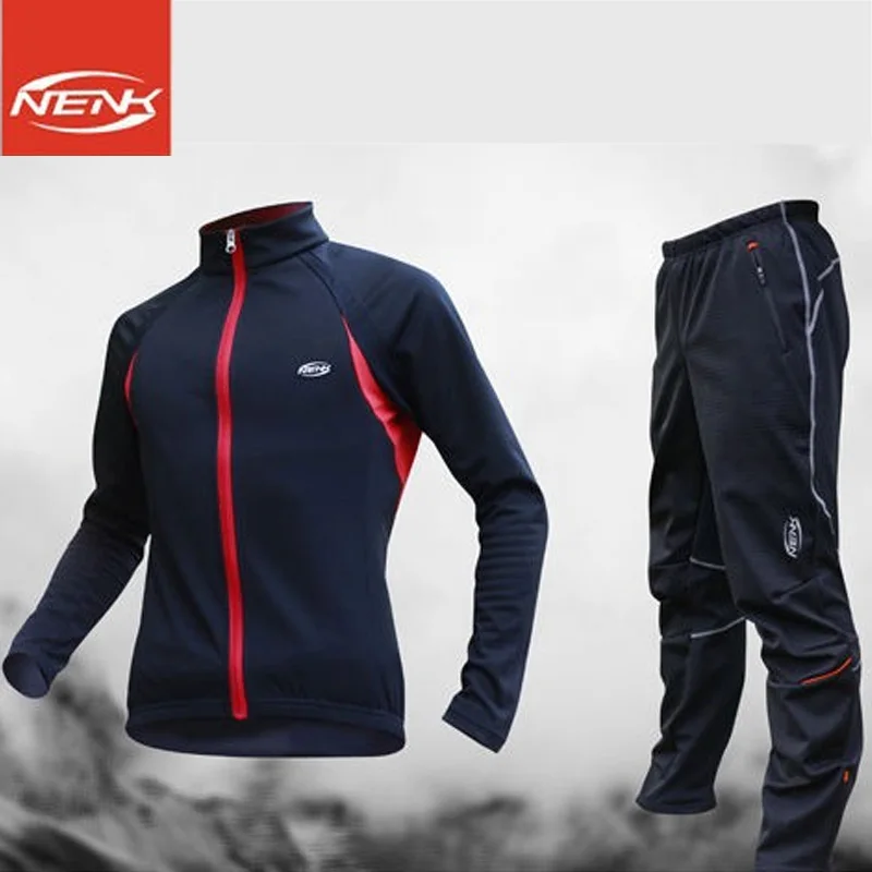 

SOBIKE NENK Cycling Suits Bicycle Outdoor Sportswear Bike Racing Men's Cycle Long Jersey Wind Coat Jacket Winter Tights Pants