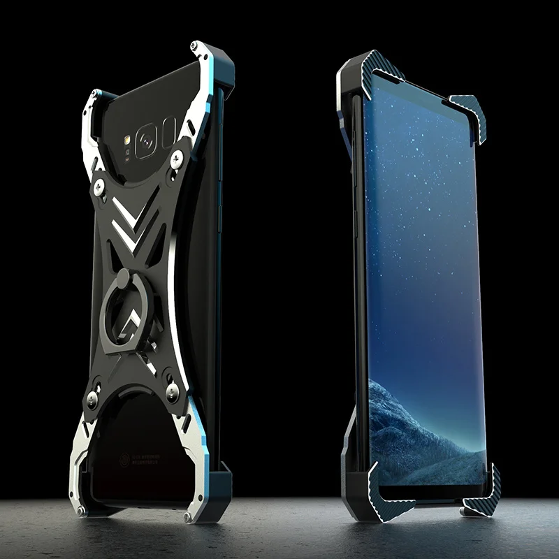 Роскошный чехол подставка с кольцом на палец для Samsung Galaxy S8/ S8 Plus алюминиевый