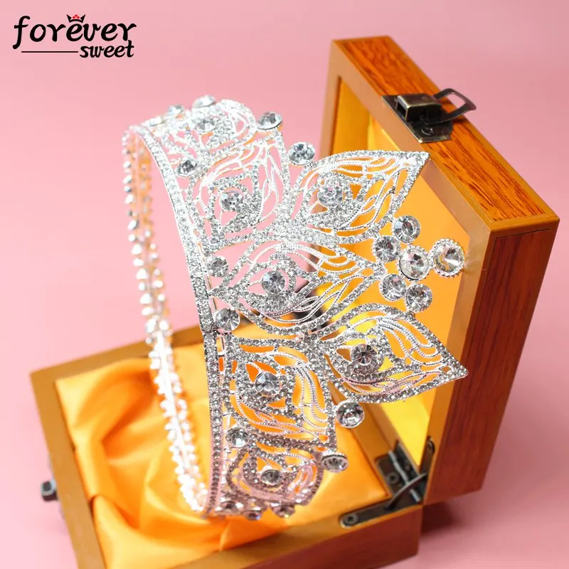 

Retro Baroque luxury large round crown bride bride jewelry boutique headdress crystal wedding decoration