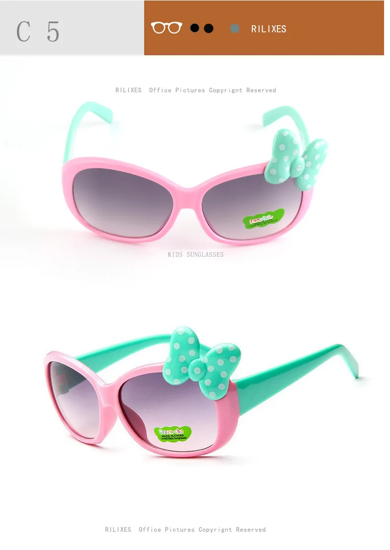 Детские солнцезащитные очки в классическом стиле, Ретро стиль, фирменный дизайн, милые модные солнцезащитные очки с бабочкой и галстуком-бабочкой для девочек, 8 цветов, UV40