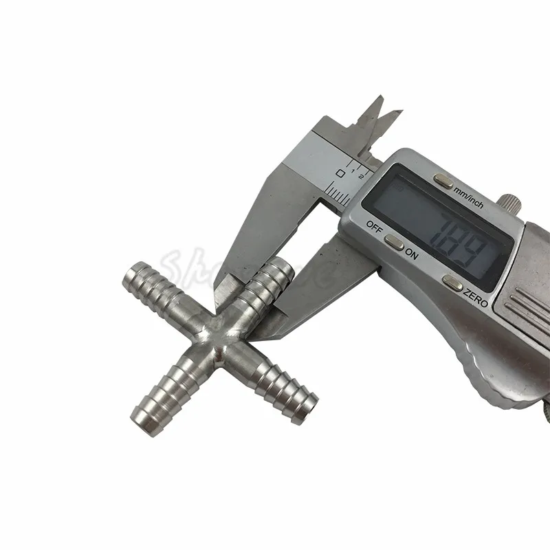 Stainless steel Hose Splicer Type T-Shaped or Cross Four-way Hose Connector Fitting for 8mm Beer Line Home Brewing (1)