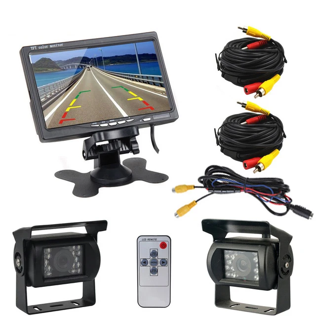 2 x Backup font b Camera b font For Bus Truck RV 18 IR LED Night