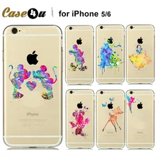 Cartoon Animal Kissing Mickey Minnie Mouse Soft Clear TPU Case for iPhone7 7 PLUS 6s 6