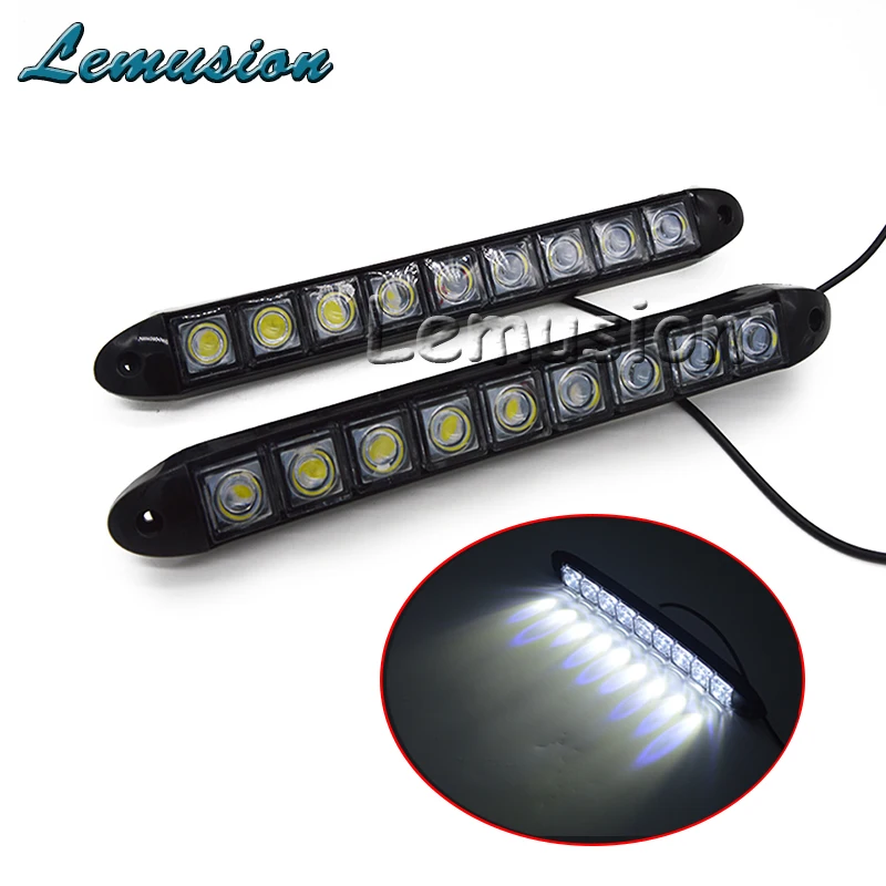 2X Car LED DRL Daytime Running Light 12V 9 LED lamp For BMW E46 E39 E60