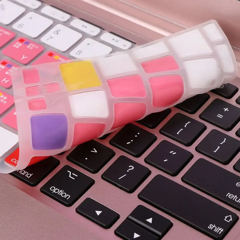 Общие красочные силиконовые покрытие для клавиатуры Стикеры для 12 "ноутбук MacBook Тетрадь Защитная пленка для компьютера