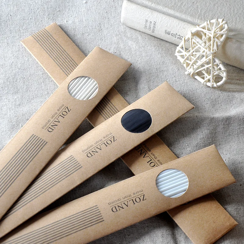 

24cm Kraft Paper Wrapped Natural/Black/White Premium Rattan Reed Fragrance Oil Diffuser Replacement Refill Sticks Reeds 10pcs
