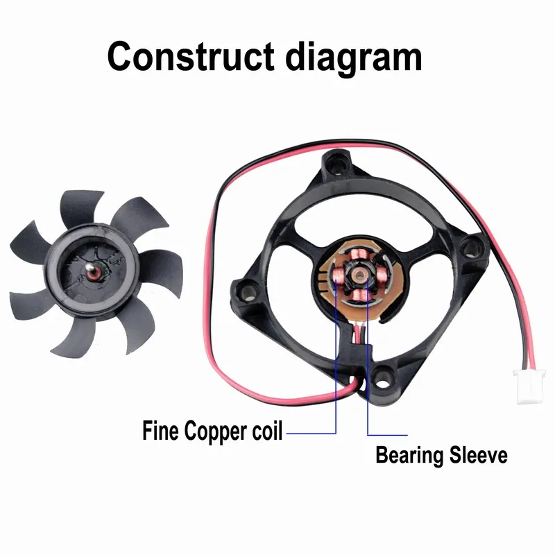 Gdstime 50 шт. 50 мм x 50 мм x 10 мм DC бесщеточный небольшой вентилятор 50 мм x 10 мм 2Pin 5 см вентилятор охлаждения 12 В Радиатора 7 блейдов