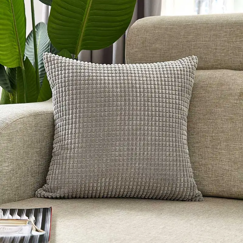 Бархатный Чехол для подушки 45x45 см, декоративные подушки, вельветовый чехол для дивана, для гостиной, украшение, Kussenhoes, мягкий домашний декор - Цвет: Gray