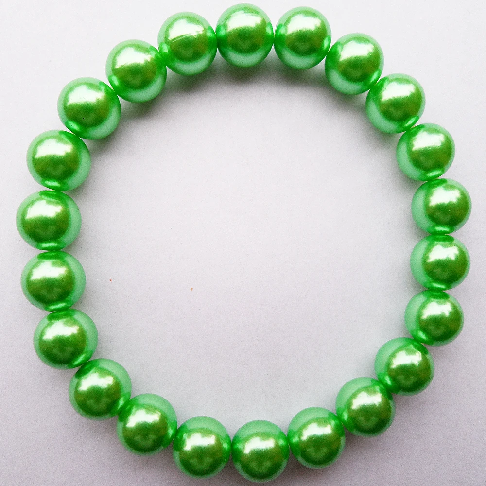 

Hot sale office/ career (OL style)10mm green pearl bracelet jewelry,simulated-pearl beads strand green bracelet for girl&women.