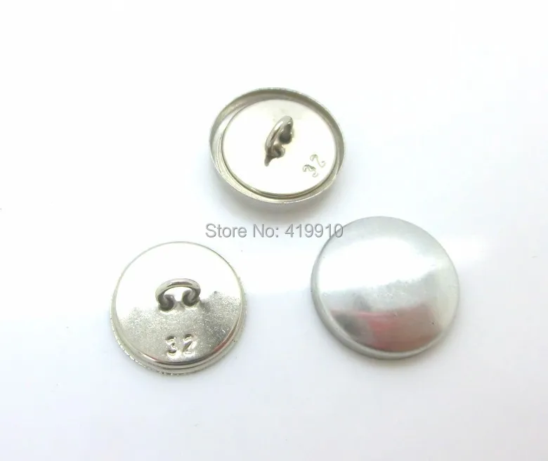 

Free Shipping-100 Sets Aluminum Tone Shank Wire Back Covered Metal Buttons 19mmx19mm(6/8"x6/8") 17mmx17mm (5/8"x 5/8") M00722