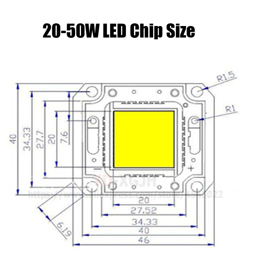 DC 12 В Мощный светодиодный чип 1 Вт 3 Вт 5 Вт 10 Вт 20 Вт 30 Вт 50 Вт 100 Вт теплый белый полный спектр диод SMD COB For20 30 50 Вт светильник с бусинами