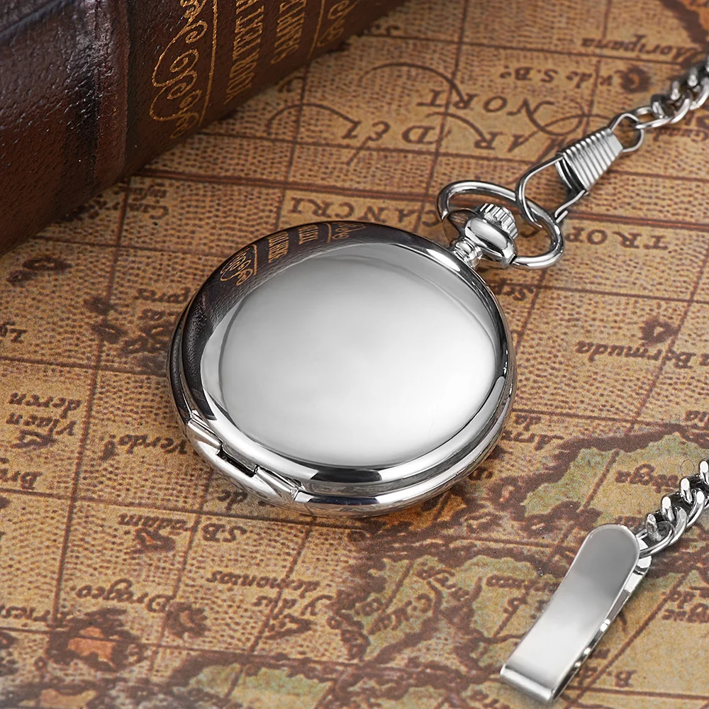 Antique Skeleton Mechanical Pocket Watches Men Chain Necklace Fob Watches Luxury Business Casual Pocket watch gift 5