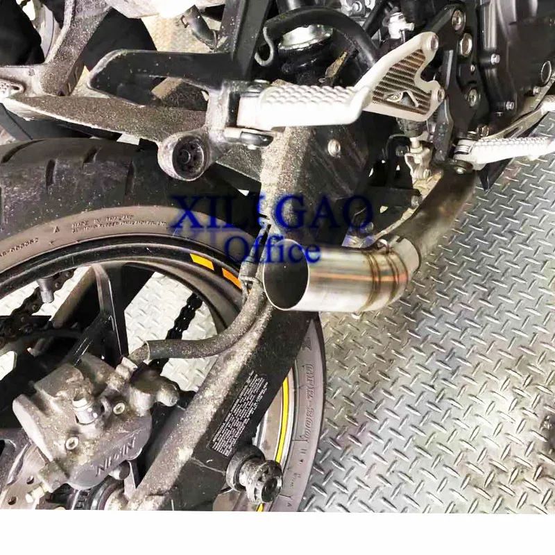 Мотоцикл Выхлопная средняя труба для Kawasaki Ninja400 Ninja 400 Z400 год средняя Соединительная труба без застежки