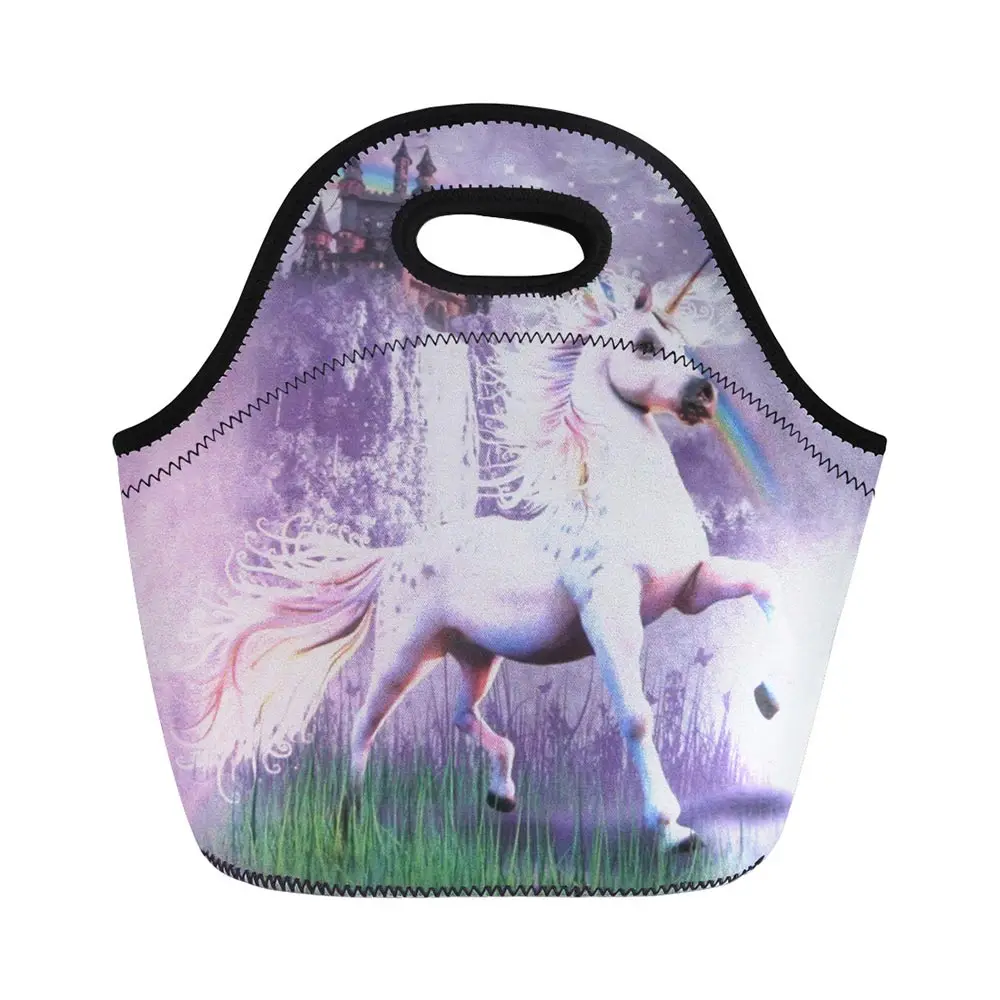 

Unicorn Cartoon Pattern Prints Students Picnic Case Insulated Custom Lunch Bag for School Thermo Picnic Thermal Lunch Box Retail