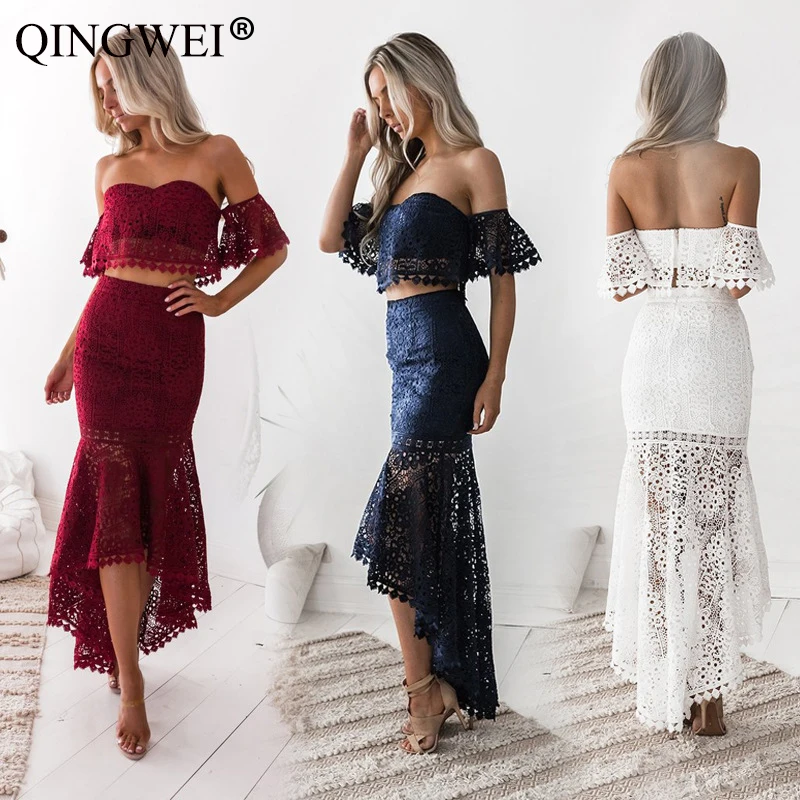 Пикантный женвечерние вечерний костюм QINGWEI элегантные комплекты из двух