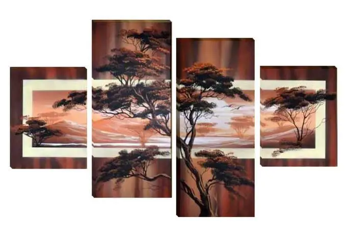 4p Living Room Picture 100% Hand painted Modern Abstract Oil Painting On Canvas Wall Art Gift Decoration | Дом и сад