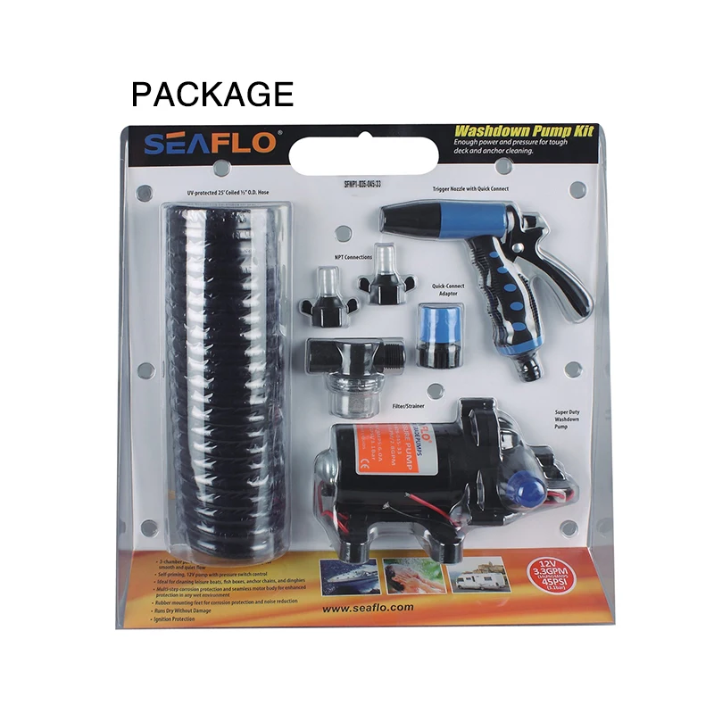 

High Pressure 70 PSI 12 V Water Pump Automatic Washdown Pump Kit 11.6 LPM Diaphragm Pump Marine Car Boat
