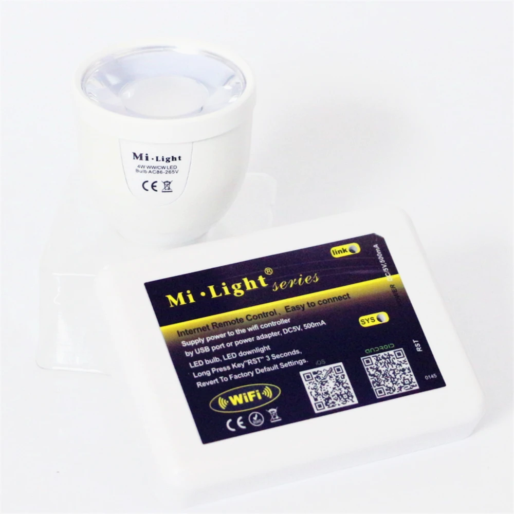 

Mi Light GU10 4W iOS Android Phone 2.4G Wireless WiFi Control LED Bulb Lamp AC86-265V Color Temperature Dimmable LED Spot light
