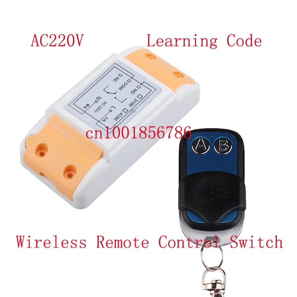 

220V 10A 1CH Wireless remote control switch system 1 Receiver&1 Transmitter Learning code Smart home Toggle /momentary