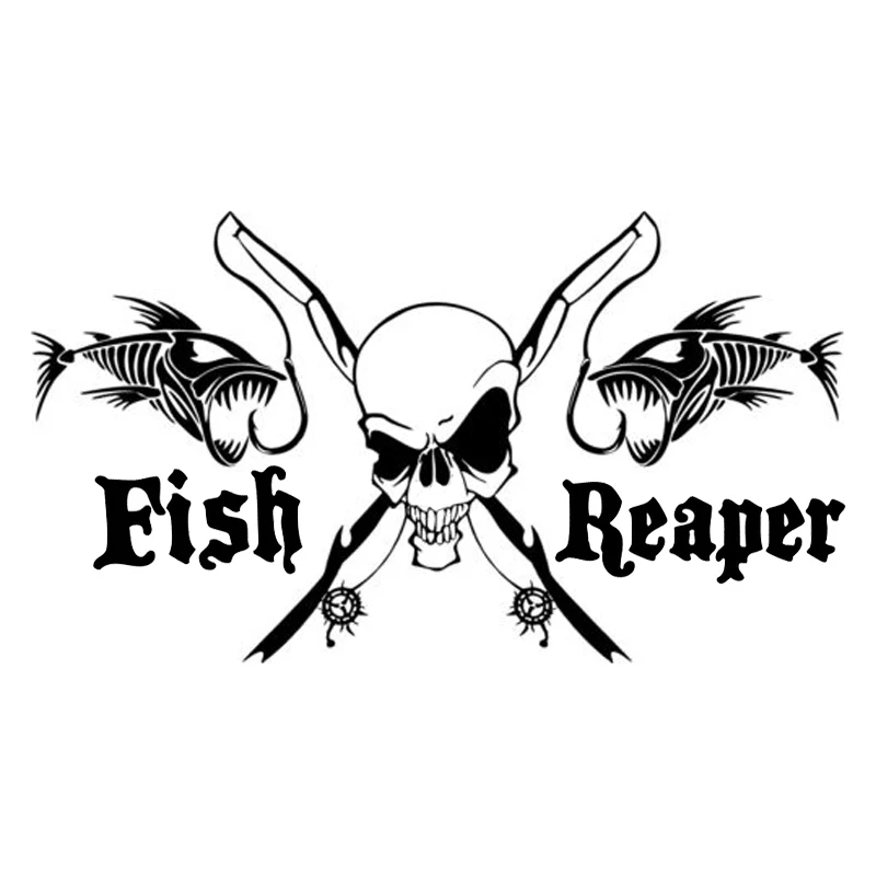 Download 20.2cm*11.2cm Fishing Skull Skeleton Fish Reaper Car ...