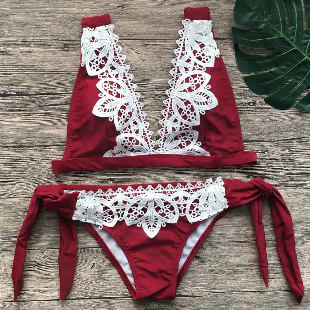 

Knitting Bikini Set Swimming Suit For Women 2019 Sexy Swimsuit Push Up Solid Hollow Bathing Suit Brazilian Bathing Suit