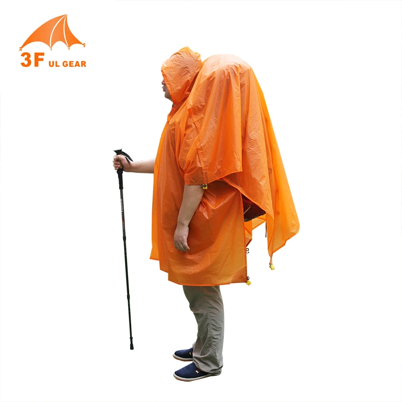 3F Ul والعتاد خفيفة خيمة قماش القنب سترة في الهواء الطلق التخييم 15D النايلون تنزه معطف واق من المطر المظلة حصيرة 3 في 1 الشمس المأوى
