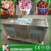 CE Certification Double square pans 3 Compressors roll Fried Ice Cream Make machine with temperature control (free ship)