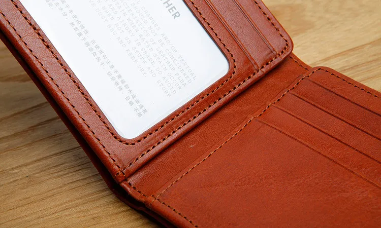 LAN мужской кожаный короткий бумажник горизонтальный маленький кошелек с несколькими держателями