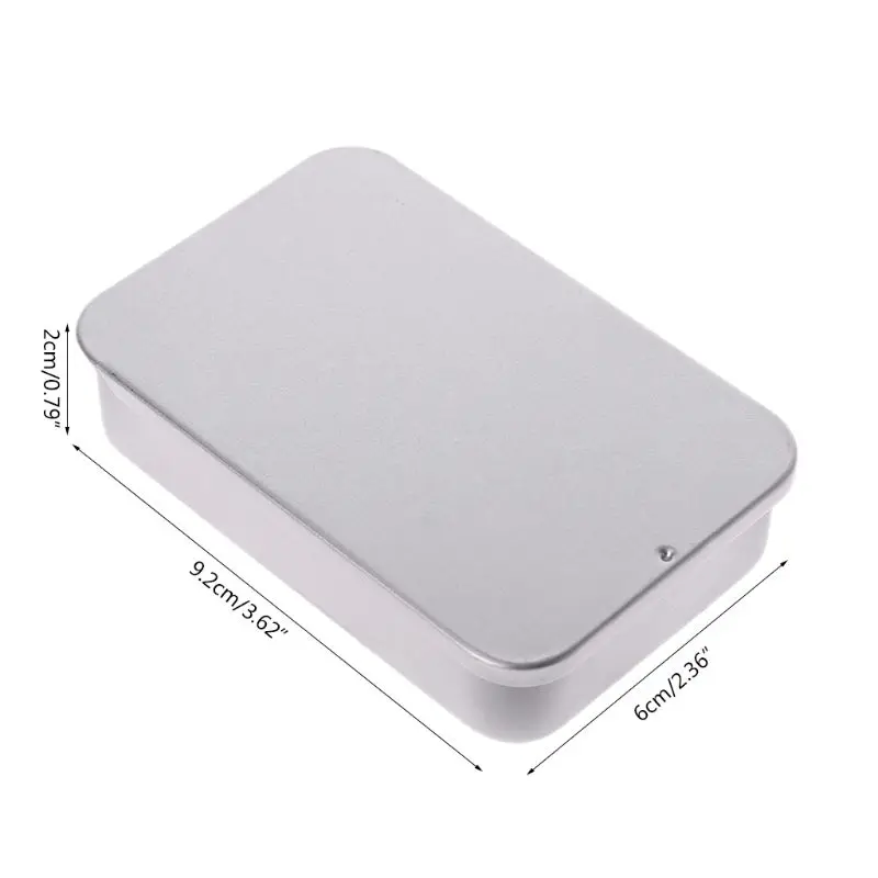 

Metal Tin Rectangle Jewelry Storage Box Case Candy Coin Key Organizer Sliding Organizer Small Items Container
