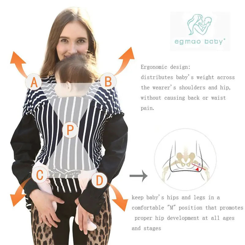 New Baby Sling Baby Carrier Wrap For Newborns Striped Cotton Elasticity Kangaroo Infant Backpack For Toddle & Infants New Baby Sling Baby Carrier Wrap For Newborns Striped Cotton Elasticity Kangaroo Infant Backpack For Toddle & Infants