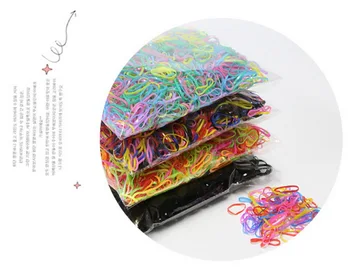 

DHL 200pack 1000pcs/pack and 500pcs/pack Disposable Gum For Hair Children Ponytail Holder Elastic Hair Band