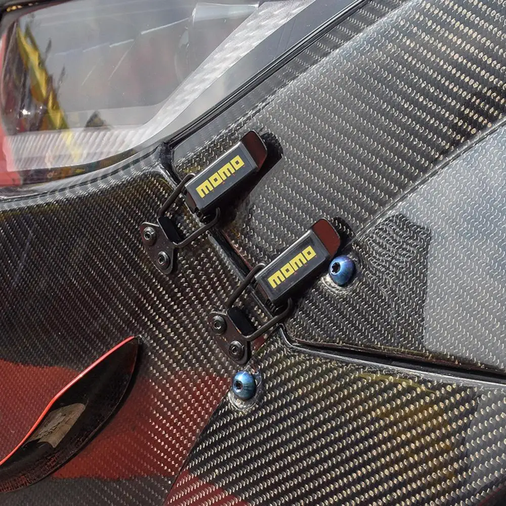 2 piezas Juego de gancho de seguridad Clip de bloqueo de liberación rápida de coche hebilla de parachoques sujetadores maletero delantero guardabarros trasero hebilla de escotilla de parachoques fijador de velcro