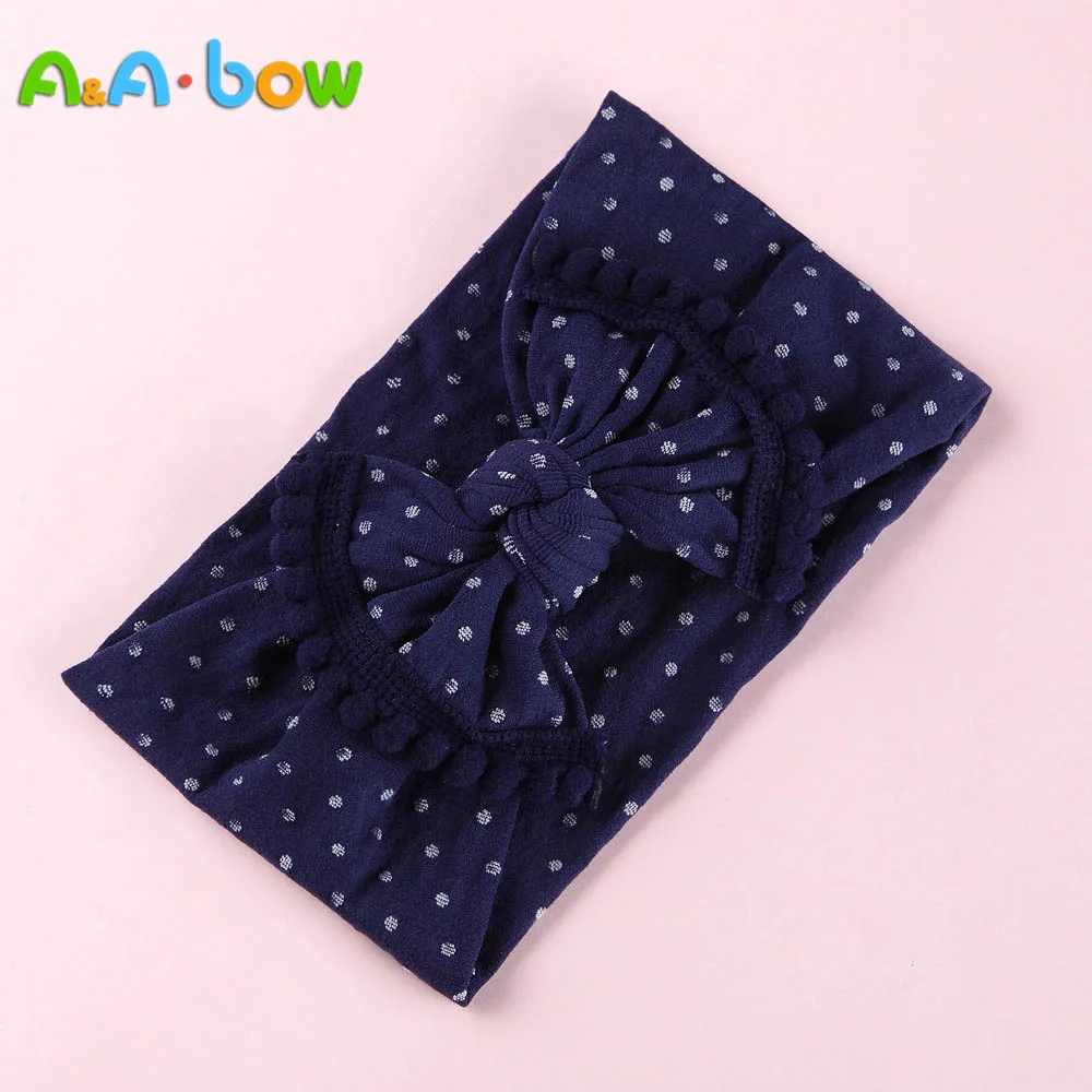 1PCS New Fashion Baby Dot  Nylon Headbands, edging ball Nylon Bow Head wrap, Knot Nylon Headwear Turban, Girls Hair Accesseries baby stroller mosquito net