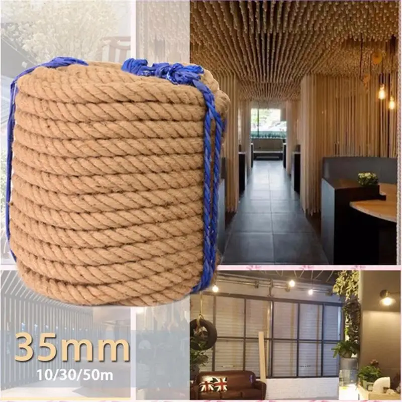 35mm Jute Touwen Twijn Rope String Natuurlijke Hennep Linnen Koord tuinieren Yard Art Decor DIY Handgemaakte Decoratie 10 /30/50m 35mm Jute Touwen Twijn Rope String Natuurlijke Hennep Linnen Koord tuinieren Yard Art Decor DIY Handgemaakte Decoratie 10 /30/50m
