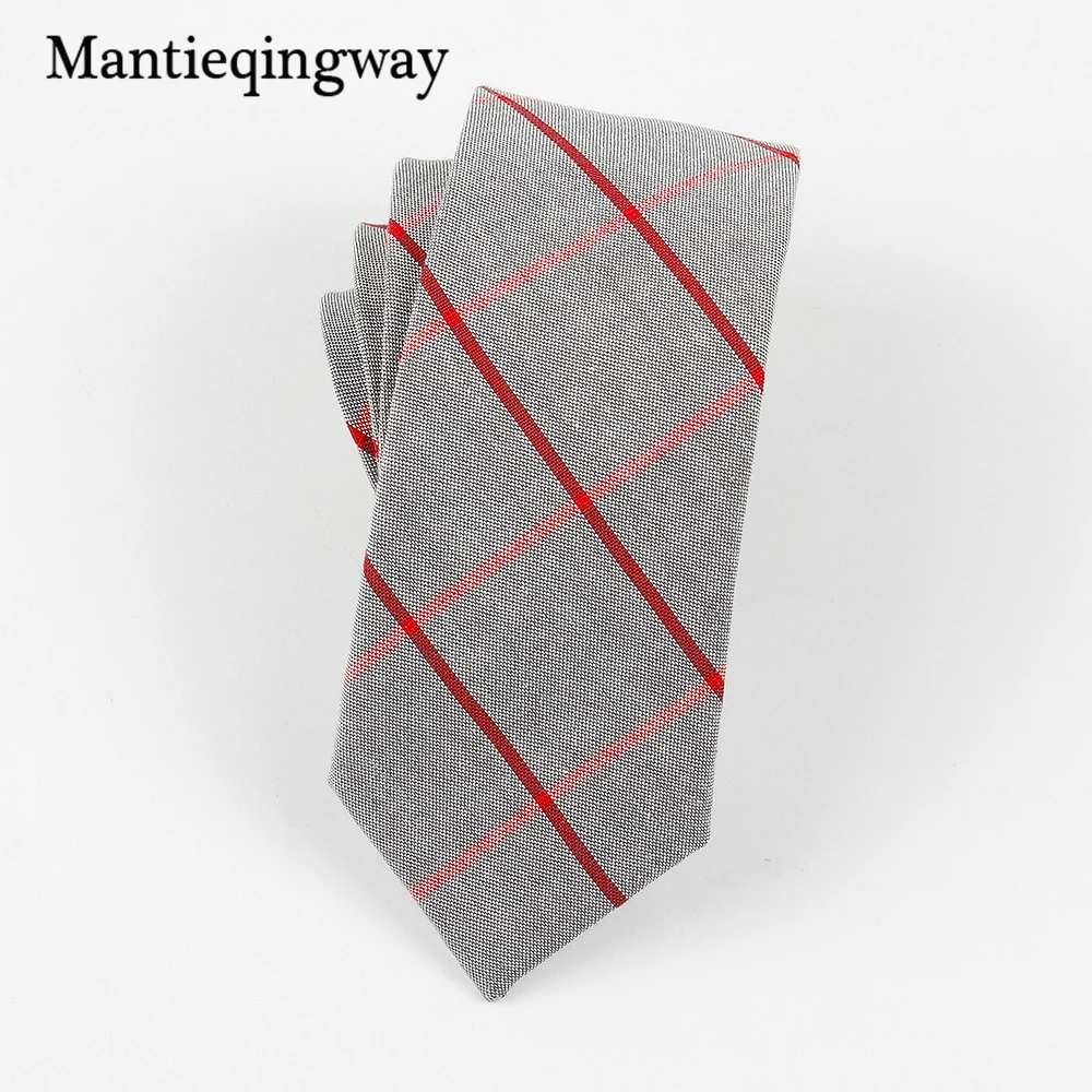 Mantieqingway 6 см хлопок Мужские галстуки дизайн Галстуки для шеи 6 см клетчатые и полосатые галстуки для мужчин формальные деловые Свадебные вечерние галстуки