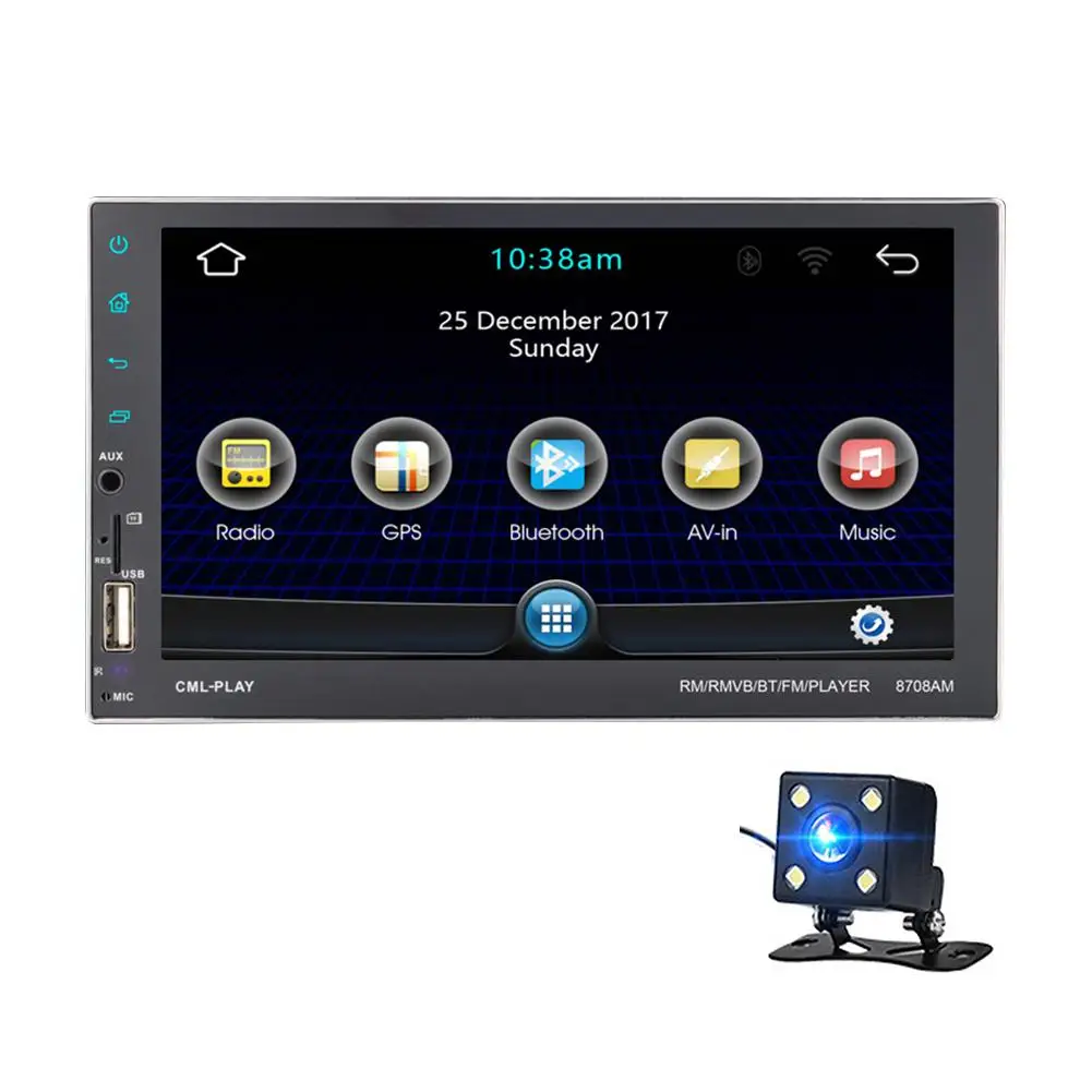 

Universal DC12V 1080P Touch Screen QUAD-core 7.1 Mirror Link GPS Navigation Bluetooth PlayerWiFi Auto Radio MP5 PlayerCamera