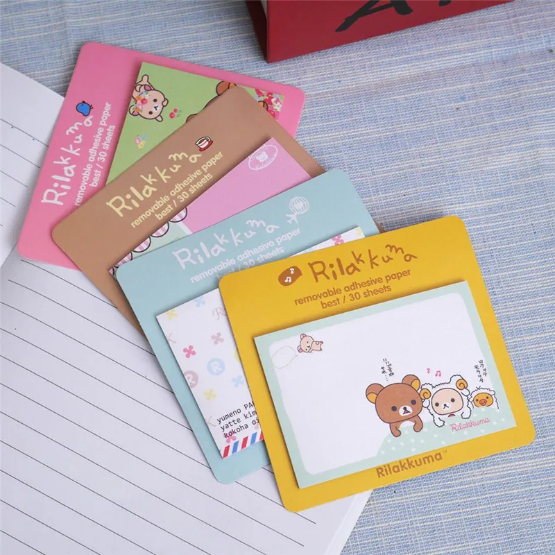 Rilakkuma Memo pad размещение сообщения съемный клей прикольный стикер бумага Papelaria Липкие заметки канцелярский школьный офисный принадлежности