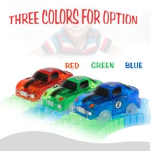 Electronics LED Car Toys for 55mm 45mm Flashing Lights Flexible Track Race Car Toys Neon Glow in Darkless for Kids Birthday Gift