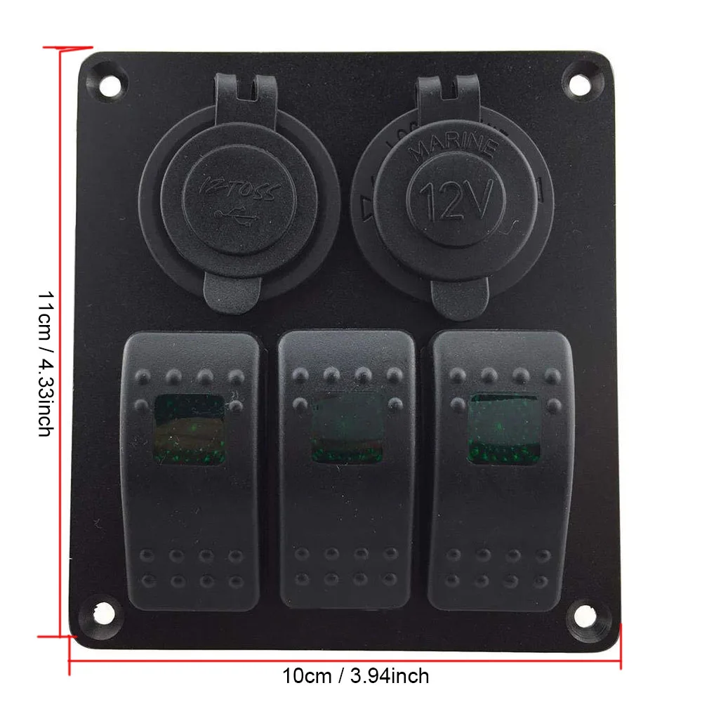 Автомобильный перекидной клавишный выключатель с двумя портами usb 3.1A(2.1A+ 1A) Водонепроницаемая панель переключателя с красным синим светодиодным светом подходит для 12~ 24 В