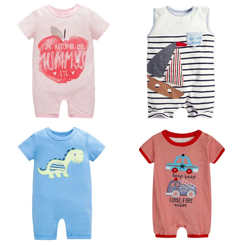 21 Style New 2019 Summer 100% Cotton Ropa Bebe Newborn Baby Boys Clothing Clothes Creeper Jumpsuit Short Sleeve Romper Boy |