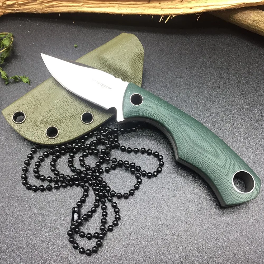 TONIFE HKT2018 Squirrel 7Cr17 Blade G10 Handle portable rescue knives Camping survival fixed knife K sheath hunting neck Knives
