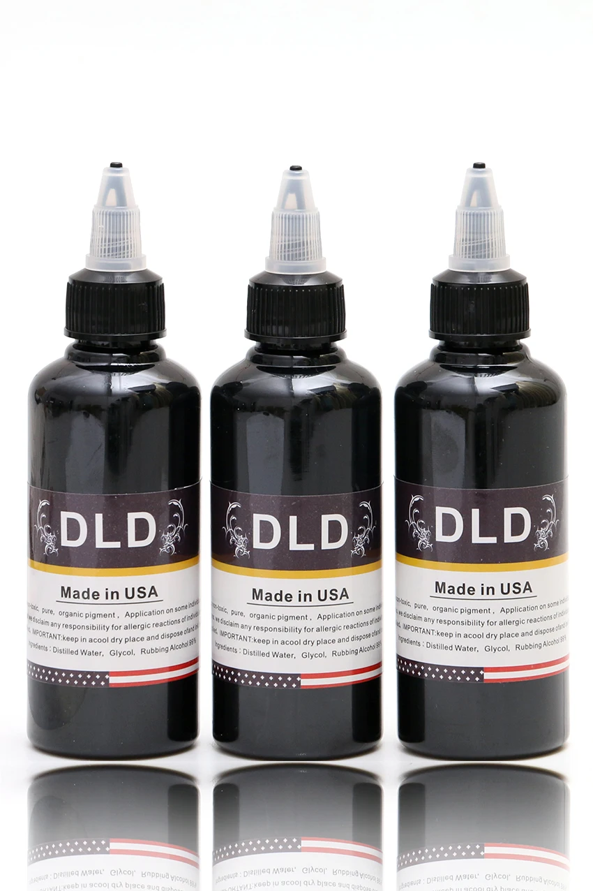 3PCS100 ML/Bottle Airbrush Ink Black/Red/Blue/Tattoo Color for Body