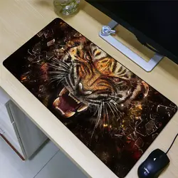 80X40 см животные Коврик для мыши anger A roaring tiger большой размер для клавиатуры и мыши HD печать моющаяся дышащая и без запаха XL