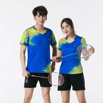 

Adsmoney Personality pattern couples badminton wear short-sleeved quick-drying table tennis uniforms fitness t-shirt